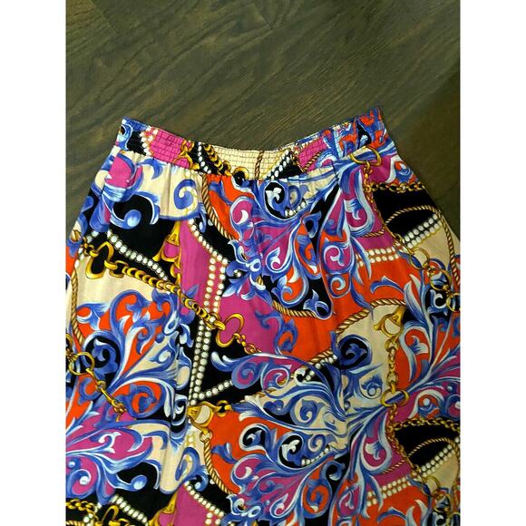 Sandra Roth 100%Silk Long Skirt~ 8 M/L~RETRO BOHO COTTAGE - Picture 5 of 6
